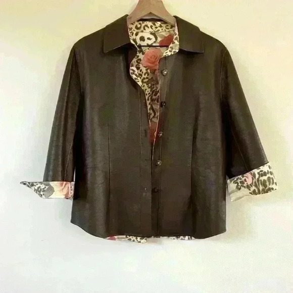 St. John Jackets & Blazers - St. John Reversible Leather Jacket Size S